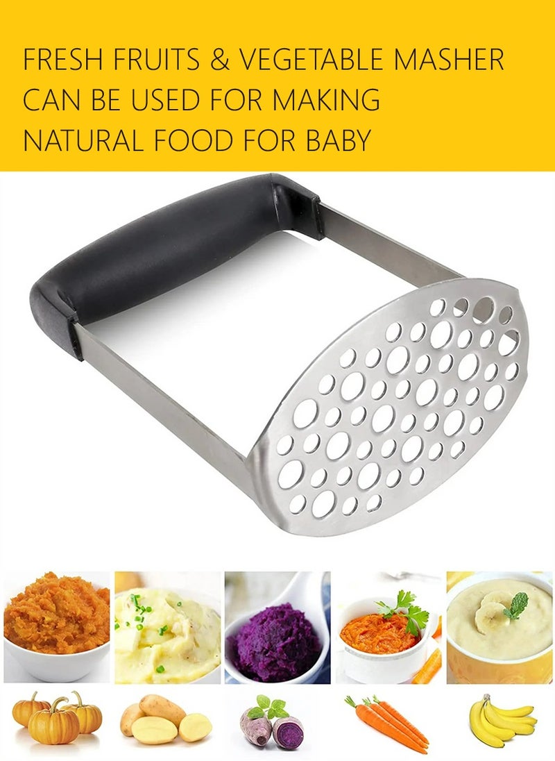 Generic - 2 Pieces Potato Masher Good Grips Compact Smooth Potato Masher with Horizontal Handle - Image 1