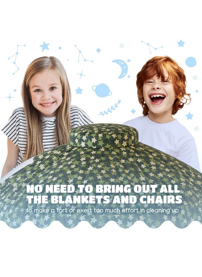 Skywin Air Tent Fort Large Camo Stars With Floor Playhouse For Kids - Inflatable Kids Fort Sets Up And Stores Away In Seconds (Fan Not Included)  - Image 4