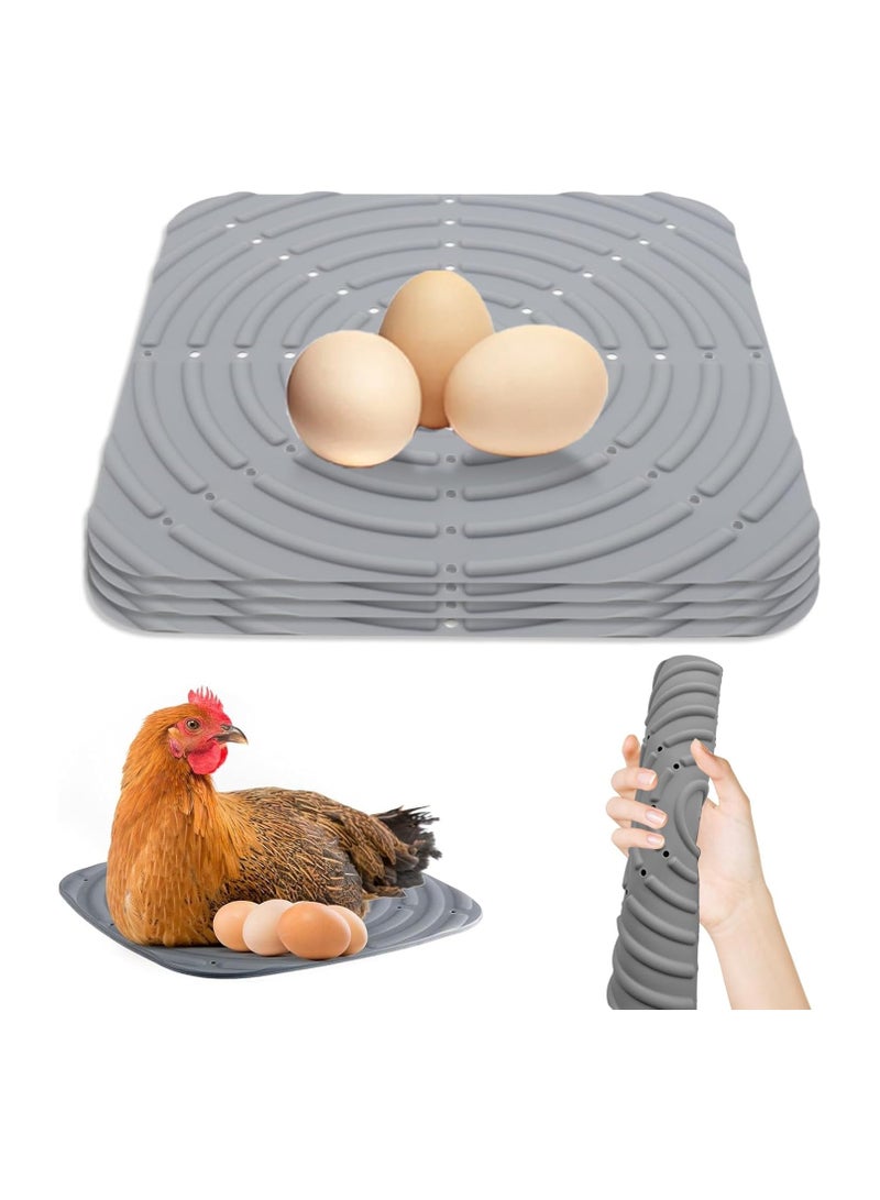 SYOSI وسادات دجاج للامتناع عن وضع البيض لبيت الدجاج، 4 عبوات وسادات تعشيش قابلة للغسل لبيت الدجاج، فراش دجاج متين لبيت الدجاج لوضع البيض، 12 × 12 بوصة وسادات علبة تعشيش للدواجن للإناث (رمادي) - Image 1
