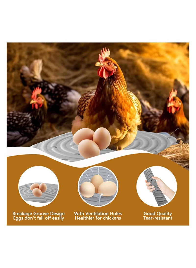 SYOSI وسادات دجاج للامتناع عن وضع البيض لبيت الدجاج، 4 عبوات وسادات تعشيش قابلة للغسل لبيت الدجاج، فراش دجاج متين لبيت الدجاج لوضع البيض، 12 × 12 بوصة وسادات علبة تعشيش للدواجن للإناث (رمادي) - Image 2