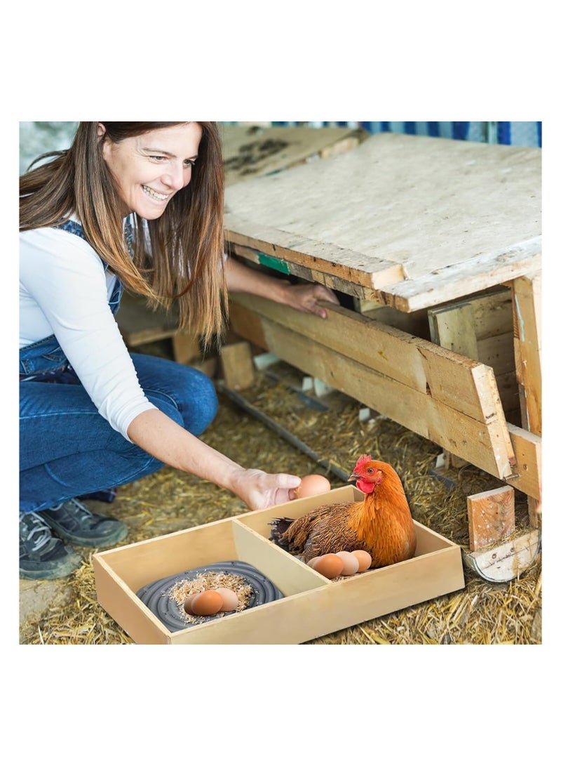 SYOSI وسادات دجاج للامتناع عن وضع البيض لبيت الدجاج، 4 عبوات وسادات تعشيش قابلة للغسل لبيت الدجاج، فراش دجاج متين لبيت الدجاج لوضع البيض، 12 × 12 بوصة وسادات علبة تعشيش للدواجن للإناث (رمادي) - Image 3