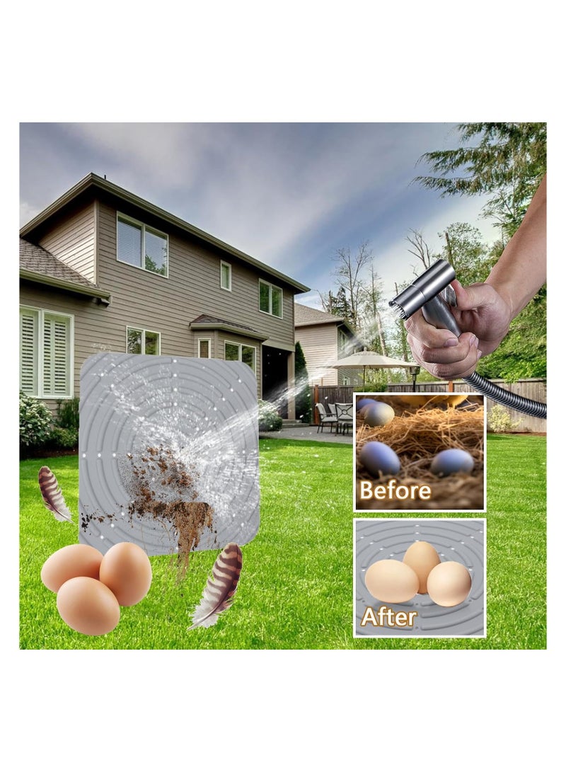 SYOSI وسادات دجاج للامتناع عن وضع البيض لبيت الدجاج، 4 عبوات وسادات تعشيش قابلة للغسل لبيت الدجاج، فراش دجاج متين لبيت الدجاج لوضع البيض، 12 × 12 بوصة وسادات علبة تعشيش للدواجن للإناث (رمادي) - Image 4