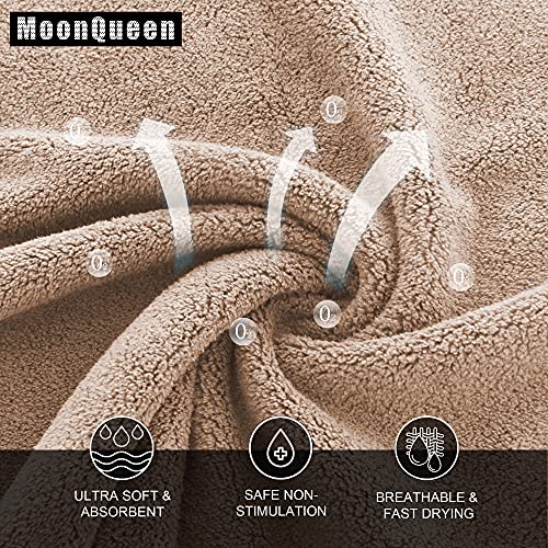 MOONQUEEN Ultra Soft Premium Washcloths Set - 12 x 12 inches - 24 Pack - Quick Drying - Highly Absorbent Coral Velvet Bathroom Wash Clothes - Use as Bath, Spa, Facial, Fingertip Towel (Brown) - Image 2