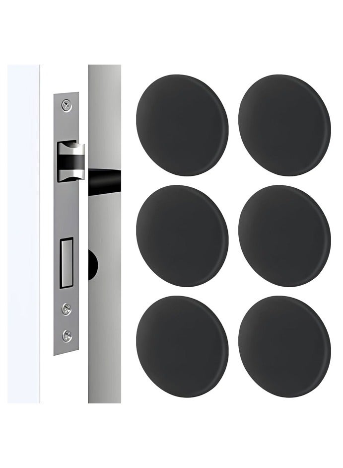 6 Pack Door Stopper Wall Protector, Silicone Door Knob Guard Wall Shield, Round Self-Adhesive Door Handle Bumper Silencer for Home Office School - Image 1