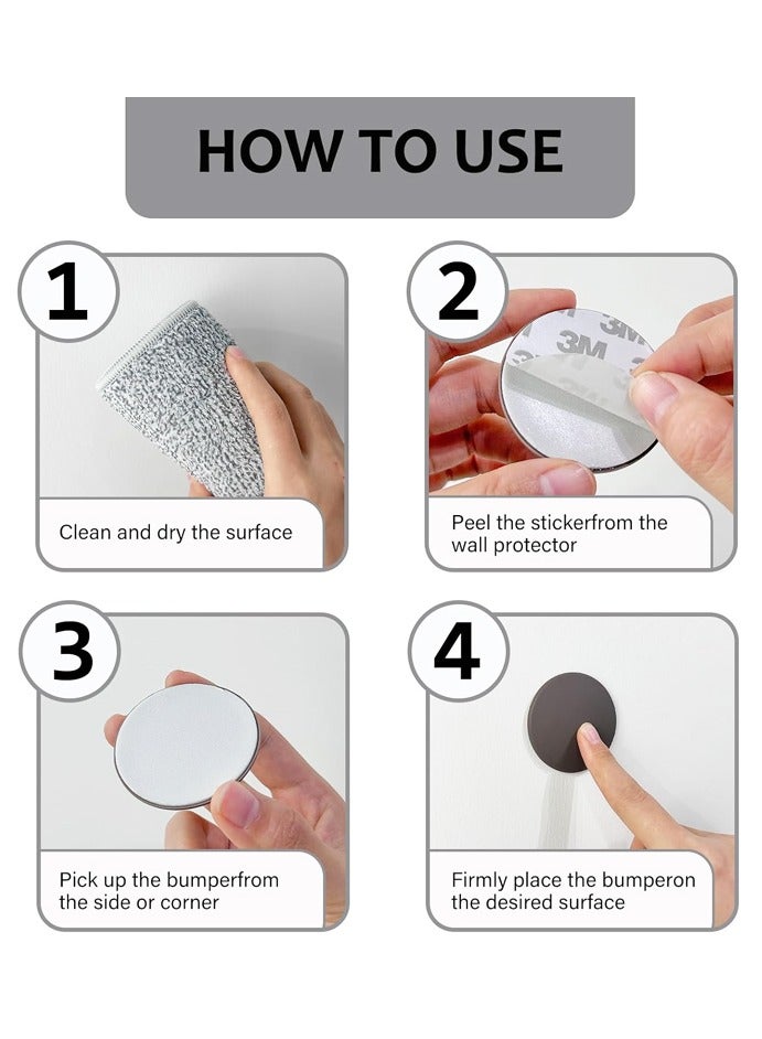 6 Pack Door Stopper Wall Protector, Silicone Door Knob Guard Wall Shield, Round Self-Adhesive Door Handle Bumper Silencer for Home Office School - Image 3