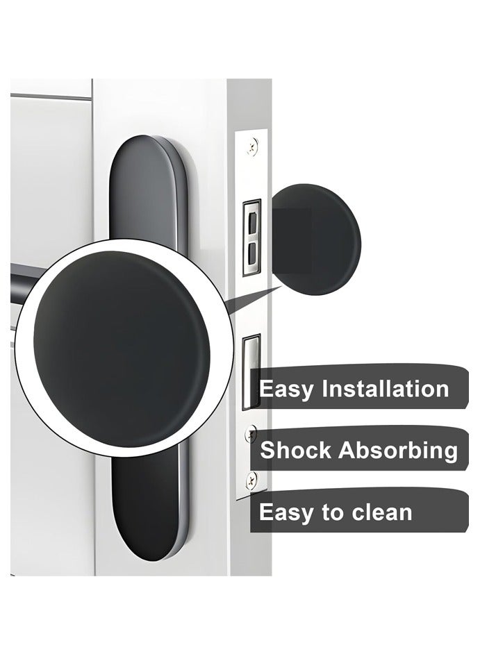 6 Pack Door Stopper Wall Protector, Silicone Door Knob Guard Wall Shield, Round Self-Adhesive Door Handle Bumper Silencer for Home Office School - Image 4
