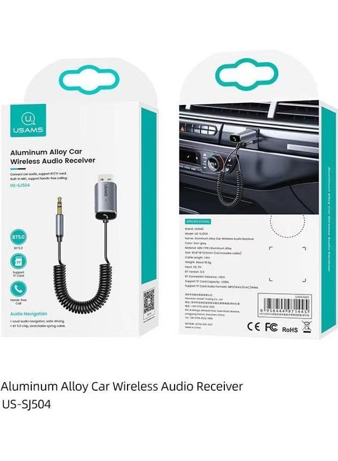 NIBEMINENT Aluminum Alloy Car Wireless Audio Reciever Grey/Black - Image 4