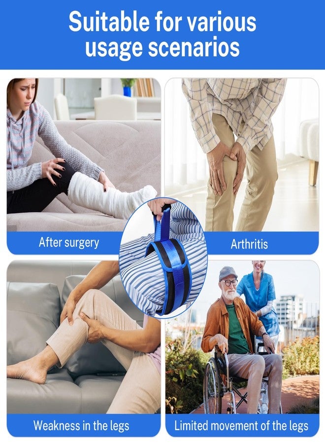 حزام رفع الساق من وندساين لكبار السن وذوي الاحتياجات الخاصة، حزام يد صلب وحلقة قدم، أداة مساعدة على الحركة لمستخدمي الكراسي المتحركة، حزام رفع ساق قابل للتعديل للعلاج الطبيعي، ونقل من السرير والسيارة وحوض الاستحمام، خفيف الوزن وقابل للحمل (عبوة واحدة) - Image 5