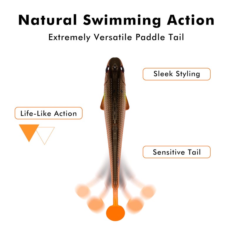 TRUSCEND Fishing Lures for Bass Trout Jighead Lures Paddle Tail Swimbaits Weedless Soft Fishing Baits Freshwater Saltwater Jigging Bass Gear Fishing Gifts for Men - Image 4
