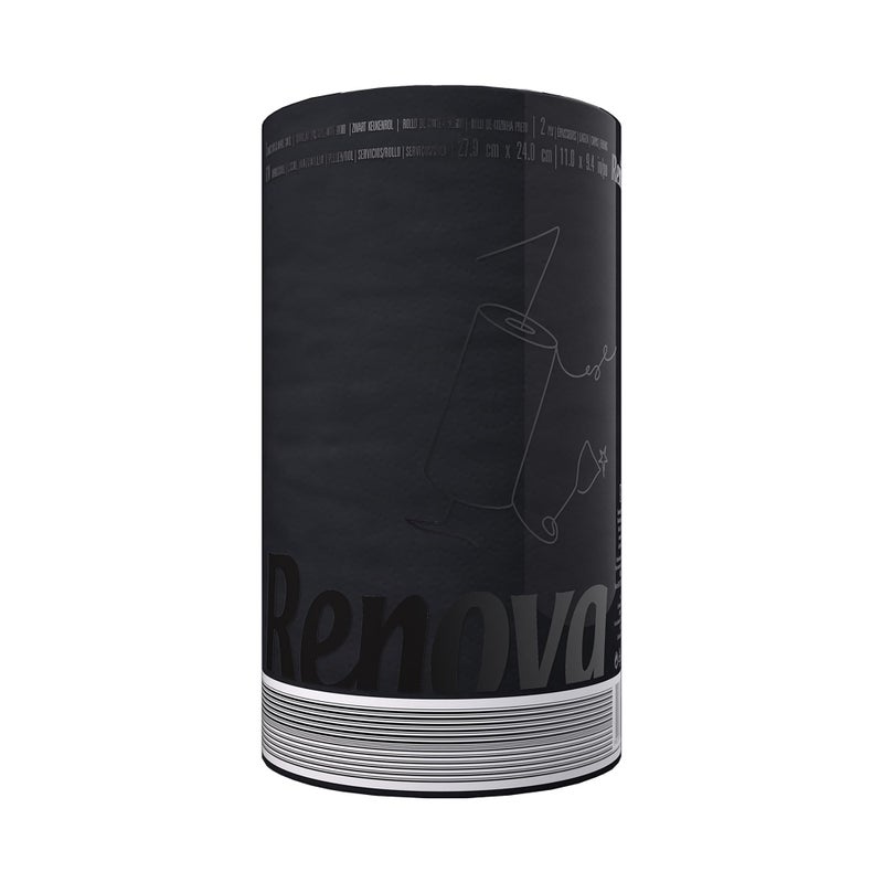 Renova Single Roll Kitchen Paper Towels Black