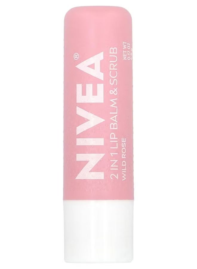 نيفيا، مرطب شفاه ومقشر 2 في 1، برائحة الورد البري، 0.17 أونصة (4.8 غرام)