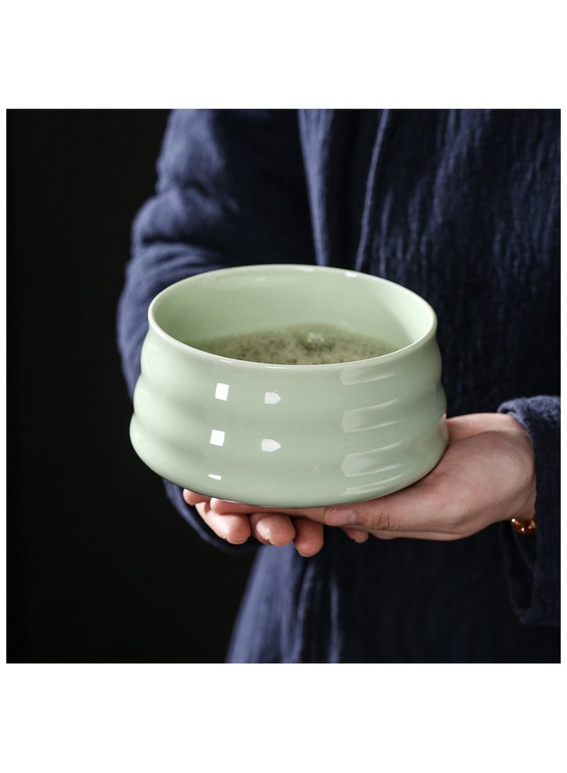 نهر قو Eco-Friendly Bamboo Matcha Set 4-Piece Tea Dispensing Kit Teaspoon Matcha Spatula Bowl Whisk Holder Traditional Chinese Tea Brewing Home Use Gift - Image 4