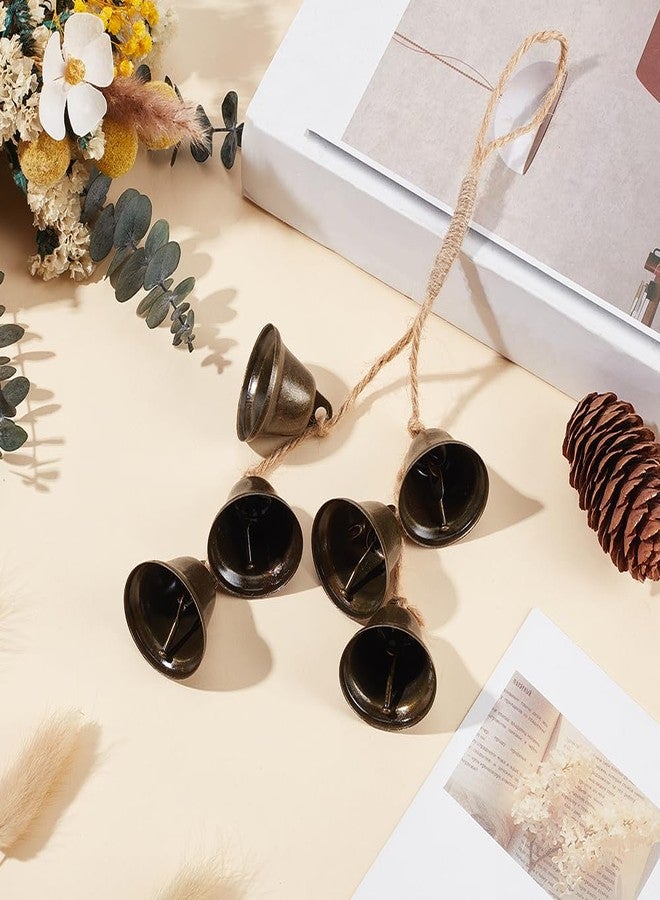 CREATCABIN Witch Bells for Door Knob Witchcraft Door Hanging Bell Rustic Witch Wind Chimes Strings with 6 Vintage Witchy Things Protection Outdoor for Boho Home Room Decoration Bronze 12.42 Inch - Image 4