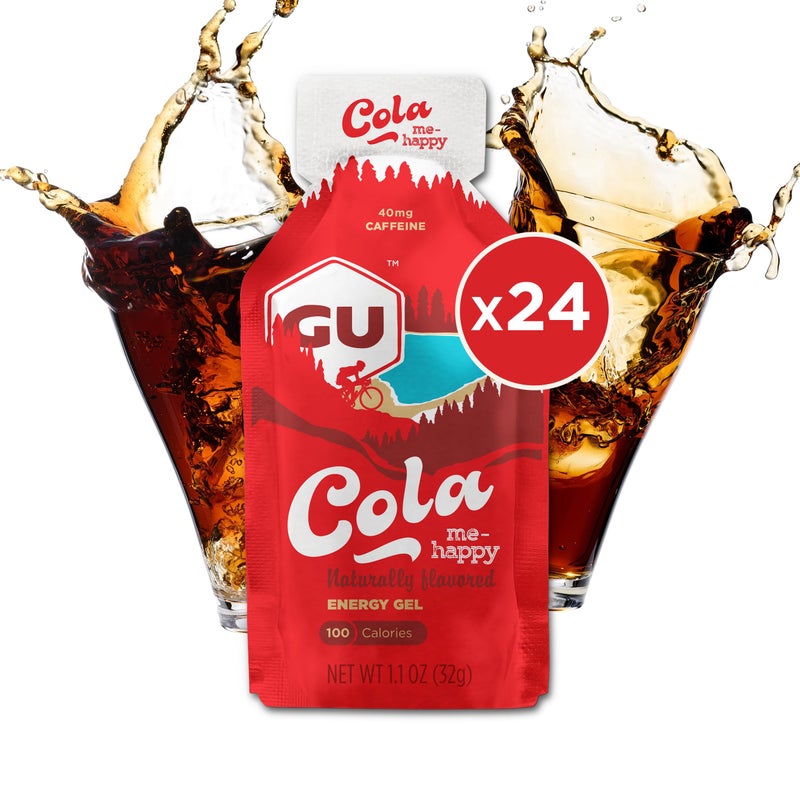 GU Energy Original Sports Nutrition Energy Gel, Vegan, Gluten-Free, Kosher, and Dairy-Free On-the-Go Energy for Any Workout, 24-Count, Cola Me-Happy - Image 1