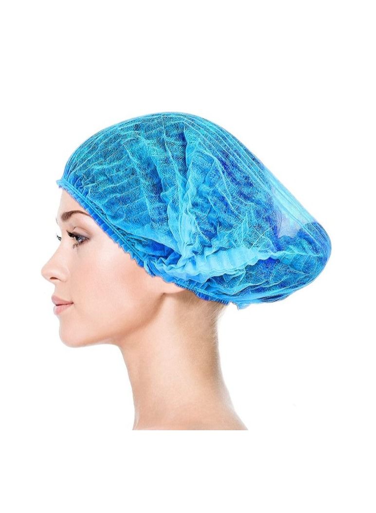 شبكة شعر بوفانتي disposable للاستخدام مرة واحدة للمطبخ والحمام والكافيتريا والمطعم، غطاء دش مرن أزرق 300 قطعة - Image 1