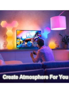 جنية LED الربط سداسية DIY ضوء الزخرفية، ضوء العسل، ضوء الجدار، RGB الضوء السحري الإضاءة المحيطة مناسبة للاستخدام الداخلي والخارجي  - Image 3