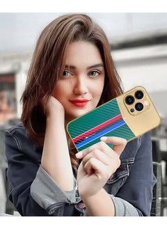 iPhone 13 Pro Max Luxury Gold Plated Case Hybrid Electroplated Frame Back Cover with Carbon Fiber Texture Green/Gold - pzsku/Z3BA3C4A8C1F872B1E747Z/45/_/1656398695/82160313-6075-4448-b413-3e5d403bbae9