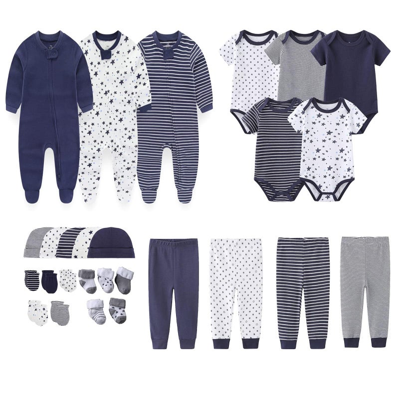 MAMIMAKA Newborn Layette Gift Set 27-Piece Baby Girl Clothes Bodysuits, Pants Essentials and Accessories 0-6Months - Image 1