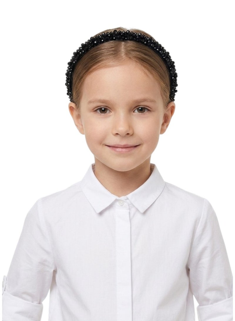 Bidani Rhinestone-studded Hairband - Black - Image 1
