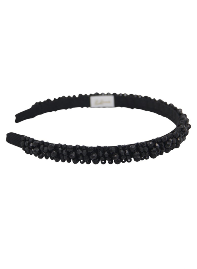 Bidani Rhinestone-studded Hairband - Black - Image 3