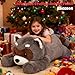 Cudhug 32 Large Raccoon Stuffed Animal Giant Soft Plush Fluffy Raccoon Toy Birthday Holiday Party Gifts for Kids Girls Boys - Image 4
