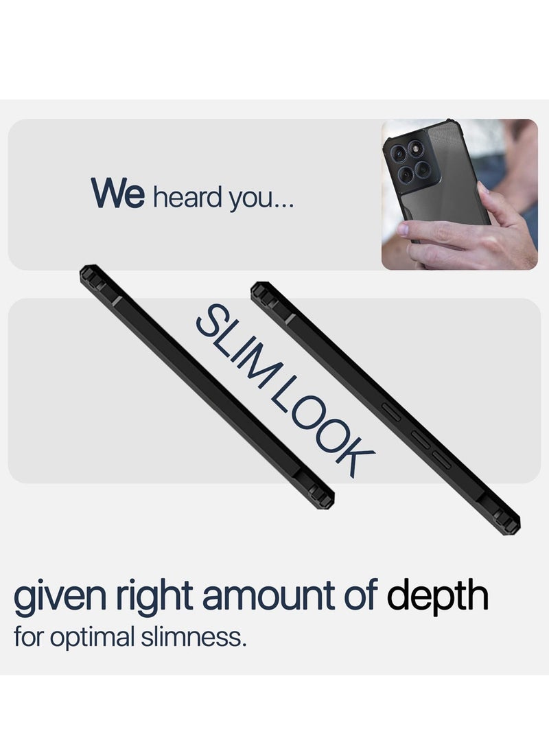 Wtech Motorola Edge 60 /  Edge 60 Fusion 5G 2025 Hybrid TPU Silicone with Raised Armour Bumpers Slim Case Cover (MCAPSA) - Clear/Black - Image 5