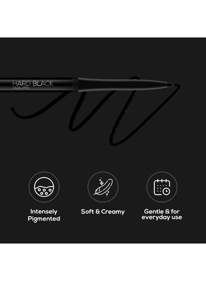 RENEE Hard Black Kajal Pen with Sharpener 0.35gm, Pack Of 2 | Matte Finish | Rich Color Payoff | Long Lasting Upto 24hrs, Smudge & Water Proof Formula - Image 5
