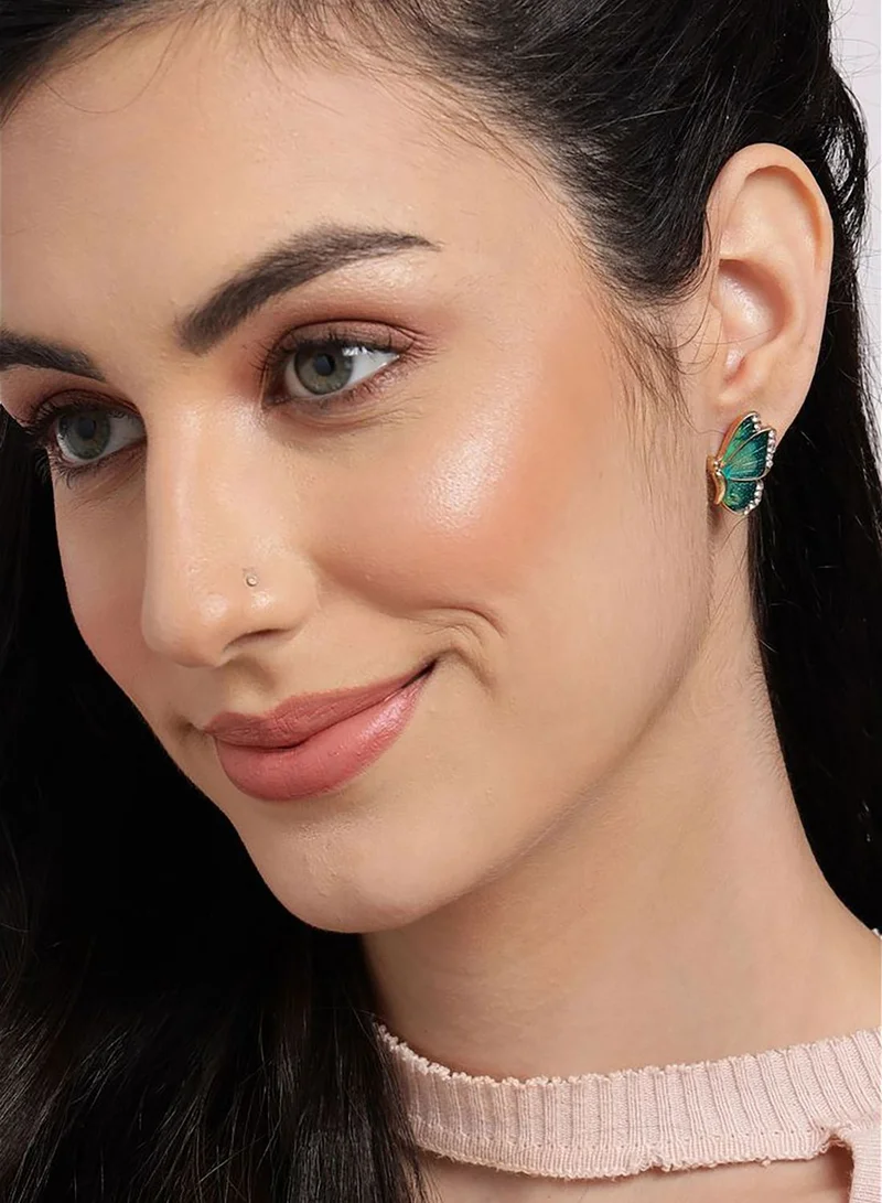SOHI Enamel Butterfly Shaped Designer Studs