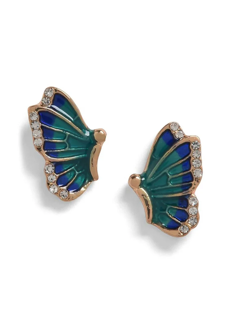 SOHI Enamel Butterfly Shaped Designer Studs