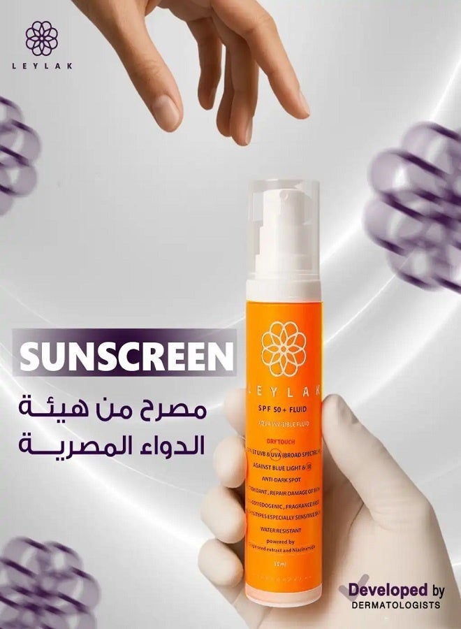 Leylak Spf 50+ Spray Aqua Invisible Fluid Spray Dry Touch 50 ML - Image 3