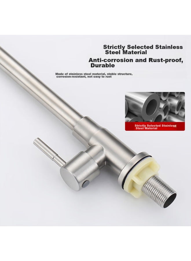 Larsd Stainless Steel Single Cold Kitchen Faucet, 360-degree Rotatable Sink Faucet, Single Cold Tap Ld5165 - Image 2