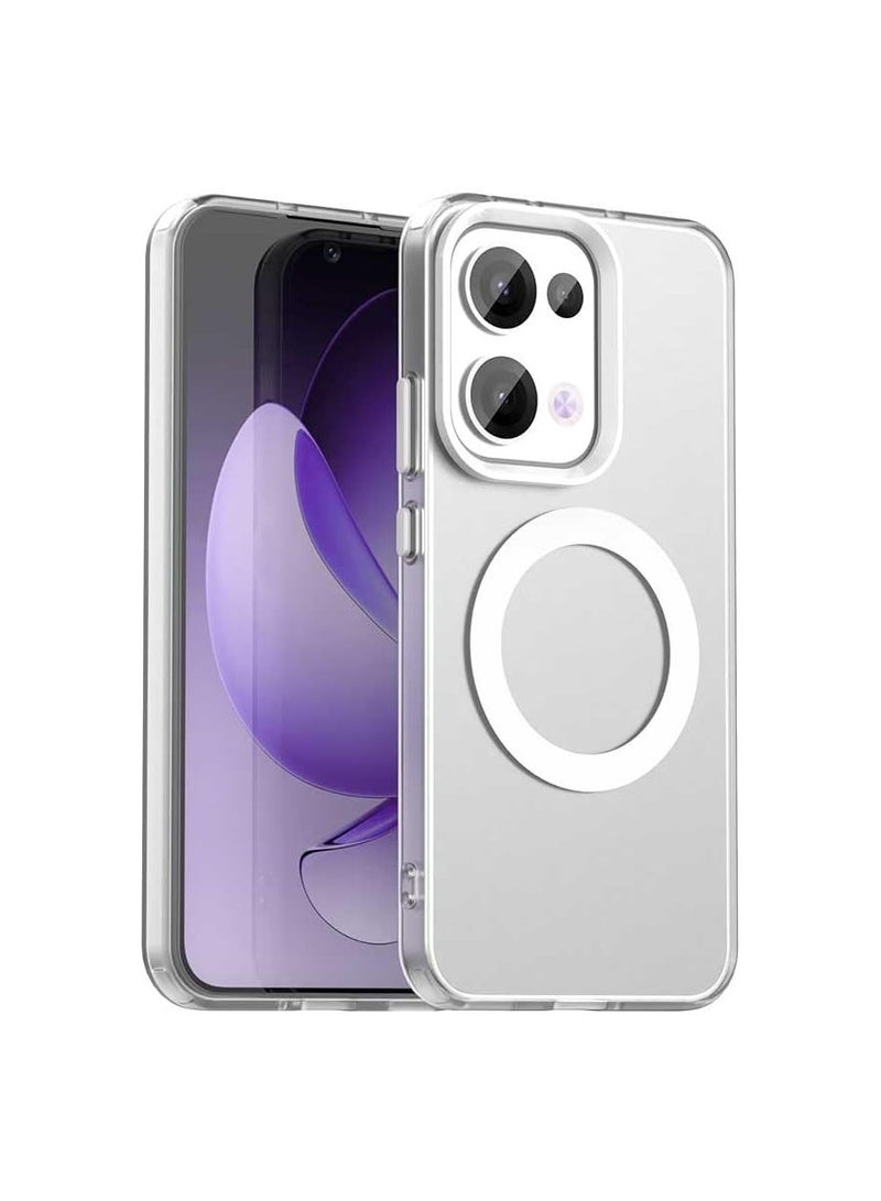 Frosted magnetic case compatible with OPPO Reno 13 5G, support wireless charging, OPPO Reno 13 Quad airbag drop-proof transparent case - Image 1