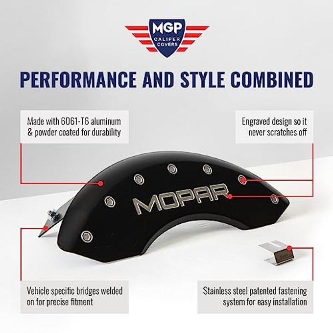 MGP Caliper Covers Brake Caliper Covers 1997-2004 Chevrolet Corvette C5 Front And Rear Set Corvette C5 Logo Red - Image 2
