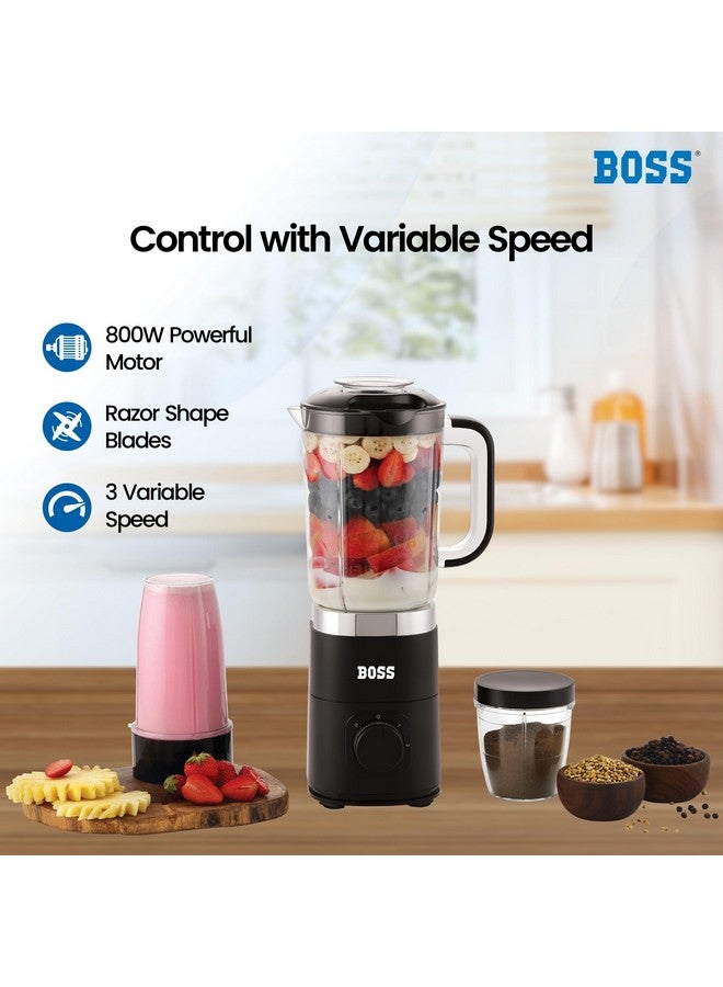 BOSS BOSS Nutri Neo 800W Juicer/Mixer/Grinder/Smoothie Maker, 3 Unbreakable Jars, 2 Blade Set - Wet & Dry, Silver, 2 Year Warranty  - Image 2