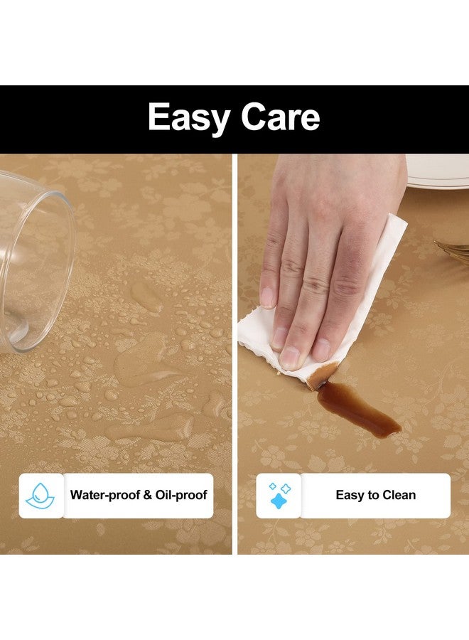 Smiry Rectangle Table Cloth, Waterproof Heavy Duty Vinyl Tablecloths, Wipeable Washable Table Cover for Kitchen and Dining Room (Brown, 60" X 84") - Image 4