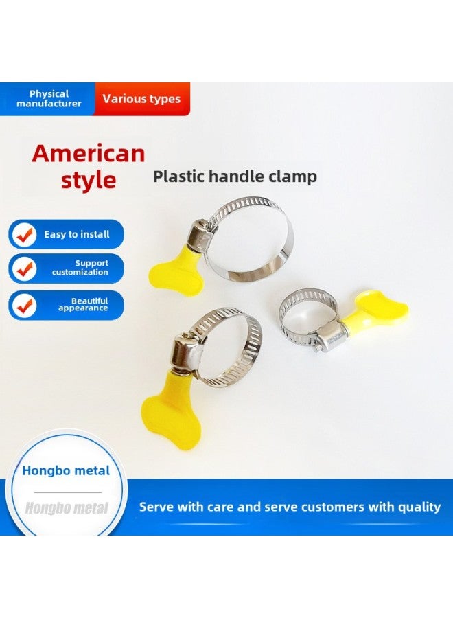 American Style Hose Clamp Plastic Handle Type Hose Clamp Small American Style Twist Pipe Clamp Stainless Steel Plastic Handle Hose Clamp-Specifications And Models:Iron Handle 22-32  - Image 4