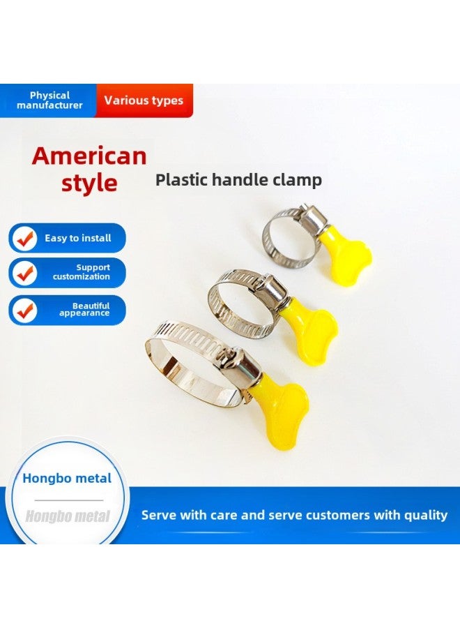 American Style Hose Clamp Plastic Handle Type Hose Clamp Small American Style Twist Pipe Clamp Stainless Steel Plastic Handle Hose Clamp-Specifications And Models:Iron Handle 22-32  - Image 2