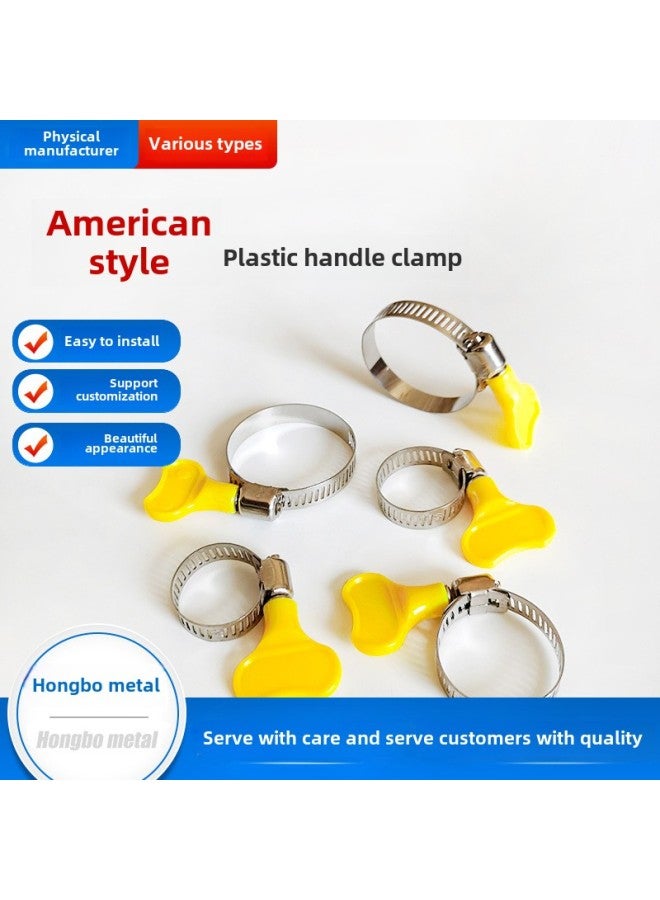 American Style Hose Clamp Plastic Handle Type Hose Clamp Small American Style Twist Pipe Clamp Stainless Steel Plastic Handle Hose Clamp-Specifications And Models:Iron Handle 22-32  - Image 1