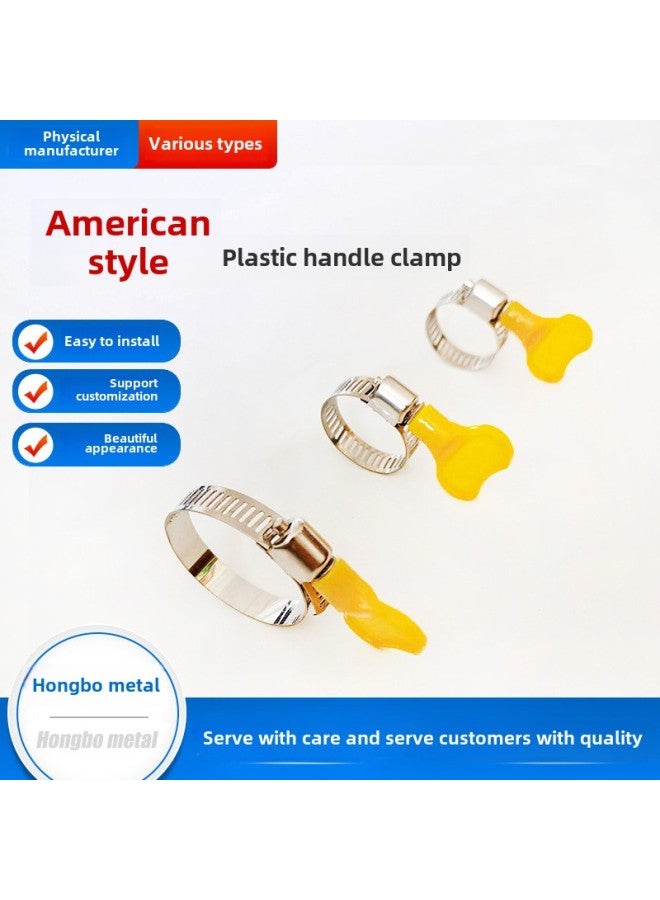American Style Hose Clamp Plastic Handle Type Hose Clamp Small American Style Twist Pipe Clamp Stainless Steel Plastic Handle Hose Clamp-Specifications And Models:Iron Handle 22-32  - Image 3