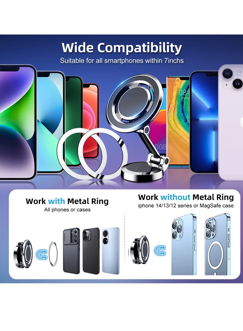 SYOSI Car Mount Magnetic Phone Holder, for MagSafe Car Mount Folding Magnetic Phone Holder for Car, Phone Mount Holder for Car Vent Magnetic for iPhone 14 13 12 Pro Plus Max Mini MagSafe Case & All Phones  - Image 3