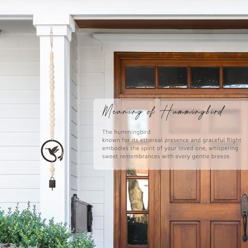 Mooncraftlogy Hummingbird Wind Chimes for Loss of Loved One, Unique Memorial Windchime Sympathy Bereavement Bell Ornament Gift for Lost Mother Father Friends Women, Boho Home Decor for Window Porch - Image 3