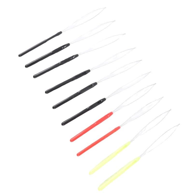 Hair Extension Loop Needle 10 Pieces Comfortable Nonslip Plastic Handle - Essential Micro Bead Tool for Feather Hair Installation Synthetic Real Hair Pre Bonding - Image 5