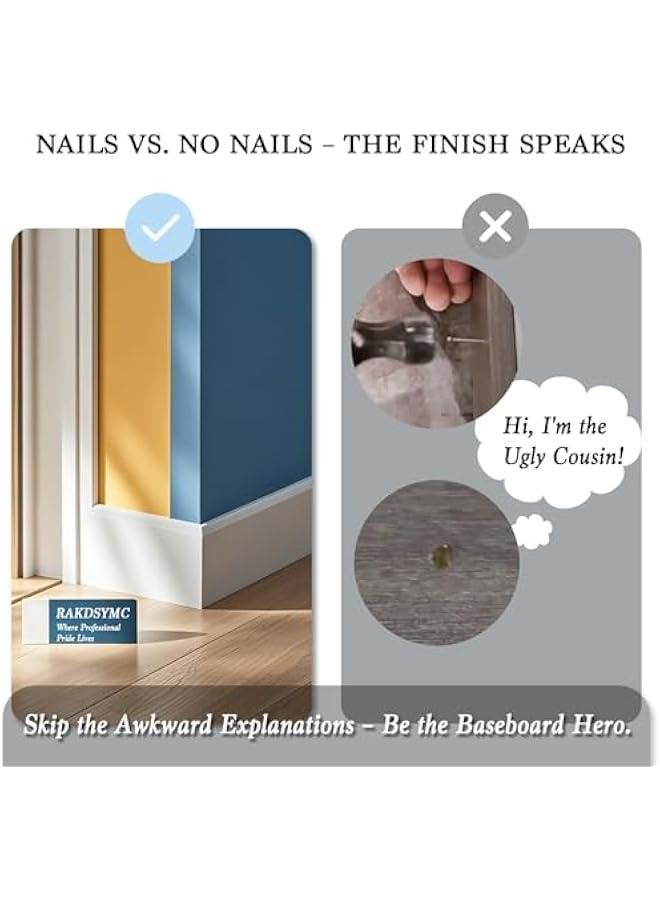 Arabest 300-Pack Double Headed Skirting Nails with 3 Sleeve Tool - Invisible Double-Headed Nails Screws for Seamless Wood & MDF Baseboard Installation (Traceless Trim Nails)  - Image 2