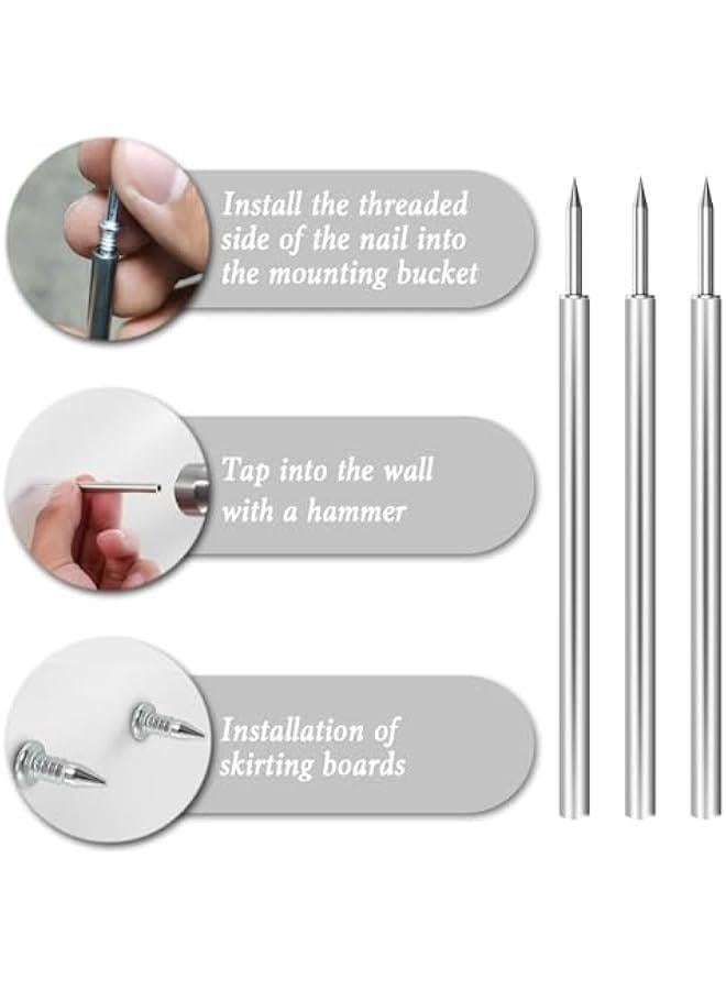 Arabest 300-Pack Double Headed Skirting Nails with 3 Sleeve Tool - Invisible Double-Headed Nails Screws for Seamless Wood & MDF Baseboard Installation (Traceless Trim Nails)  - Image 3