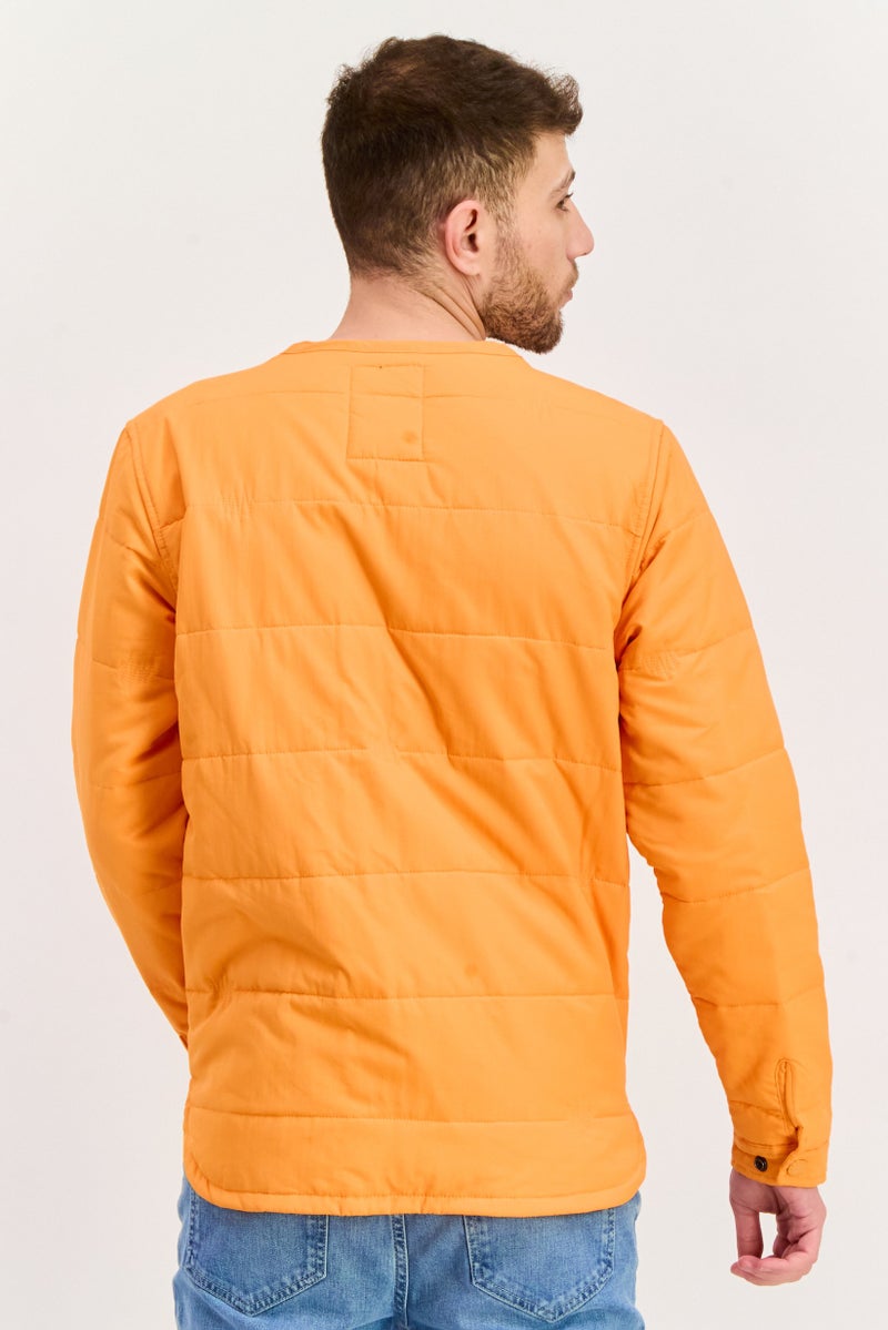 The Hundreds جاكيت بومبر للرجال بشعار العلامة التجارية، برتقالي - Image 3