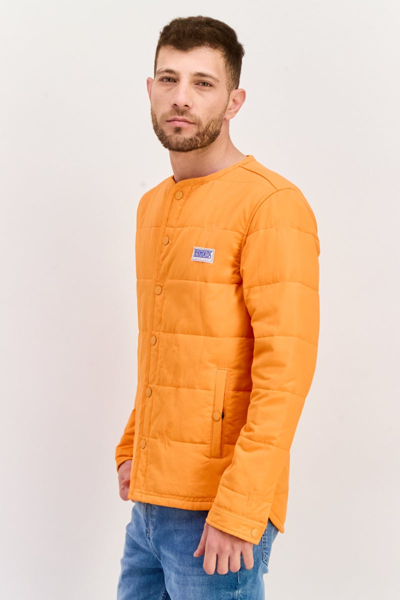 The Hundreds جاكيت بومبر للرجال بشعار العلامة التجارية، برتقالي - Image 2