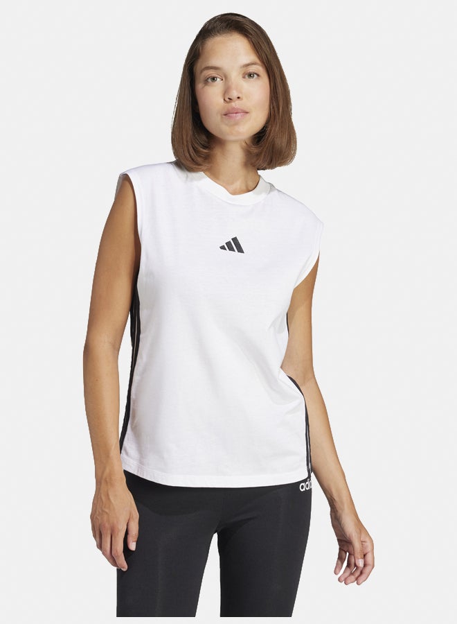 Adidas Essentials 3-Stripes Cotton Lifestyle Tank Top  - Image 1