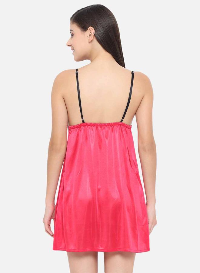 Take Two Solid V Neck Strappy Satin Babydoll By KLAMOTTEN - Image 5