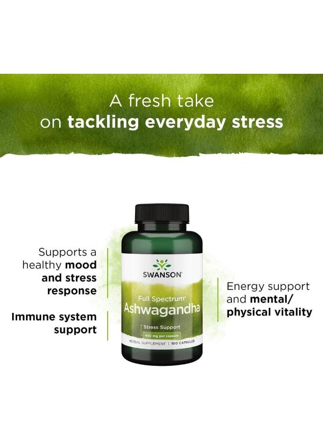 SWANSON Ashwagandha 450 mg 100 Capsules - Image 3