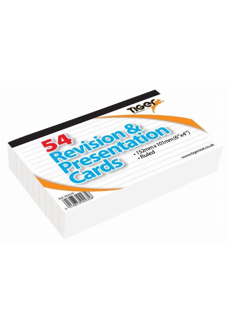 TIGER REVISION CARD RULED TOP BOUND WHT 6X4" 54 SHEET - Image 2